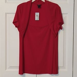 NWT Deep Red Scoop Neck Top